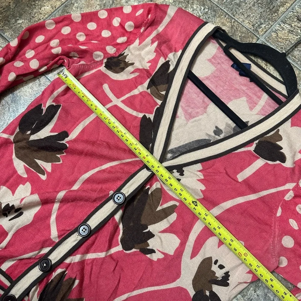 Boden Pink Floral Cardigan- 100% Wool